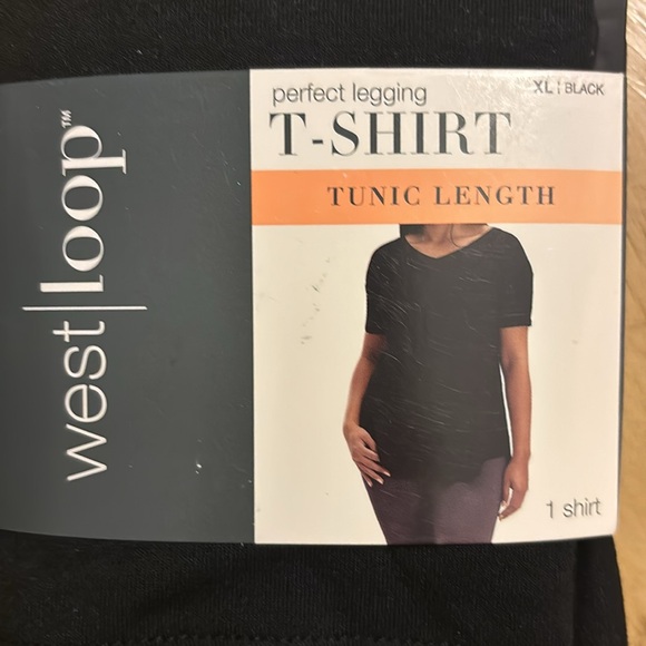 West Loop Perfect Legging Tunic Length T-Shirt Black XL NWT - Picture 4 of 7